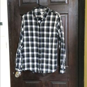LL Bean size L plaid flannel button down shirt